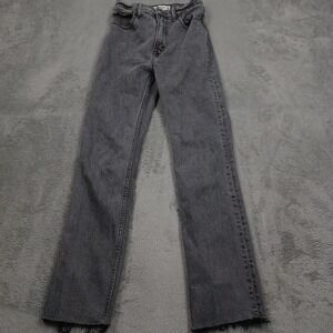 Abercrombie Fitch Jeans Womens 24 Black‎ Distressed High Rise Straight